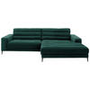 ECKSOFA in Cord Grün  - Schwarz/Grün, Design, Textil/Metall (296/207cm) - Dieter Knoll