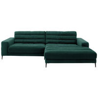ECKSOFA in Cord Grün  - Schwarz/Grün, Design, Textil/Metall (296/207cm) - Dieter Knoll