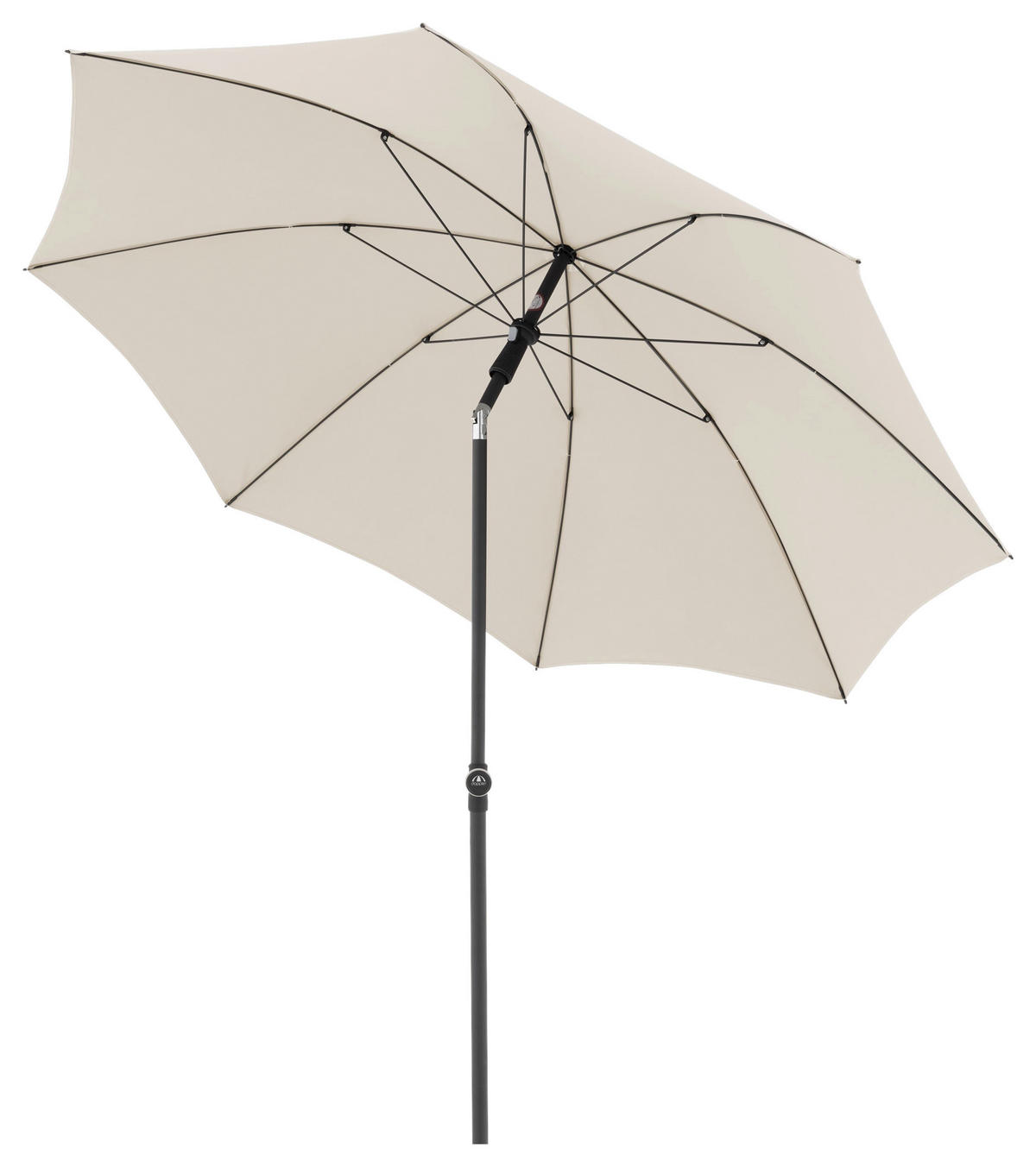 SONNENSCHIRM  210/210 cm  - Schwarz/Naturfarben, Design, Textil/Metall (210/210cm) - Doppler