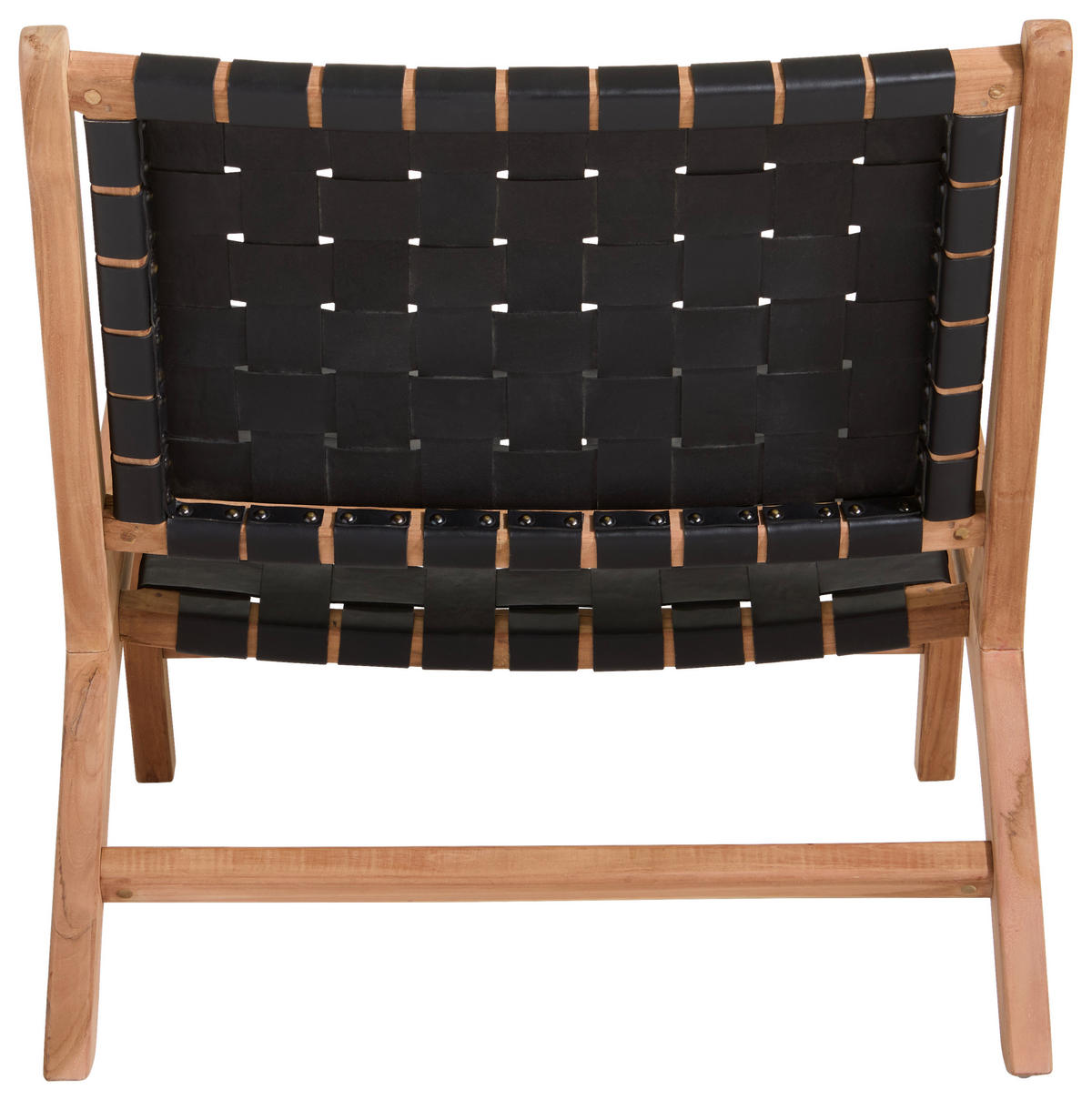 SESSEL in Echtleder Naturfarben  - Naturfarben/Teakfarben, Design, Leder/Holz (65/68/78cm) - Livetastic