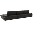 ECKSOFA Anthrazit Echtleder  - Chromfarben/Anthrazit, Design, Leder/Metall (325/157cm) - Dieter Knoll