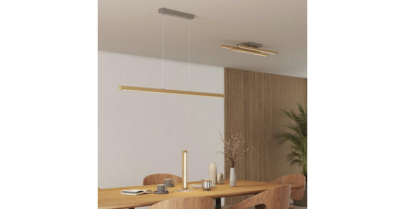 LED-DECKENLEUCHTE 100/25/12,5 cm   - Eichefarben, LIFESTYLE, Holz/Kunststoff (100/25/12,5cm) - Novel