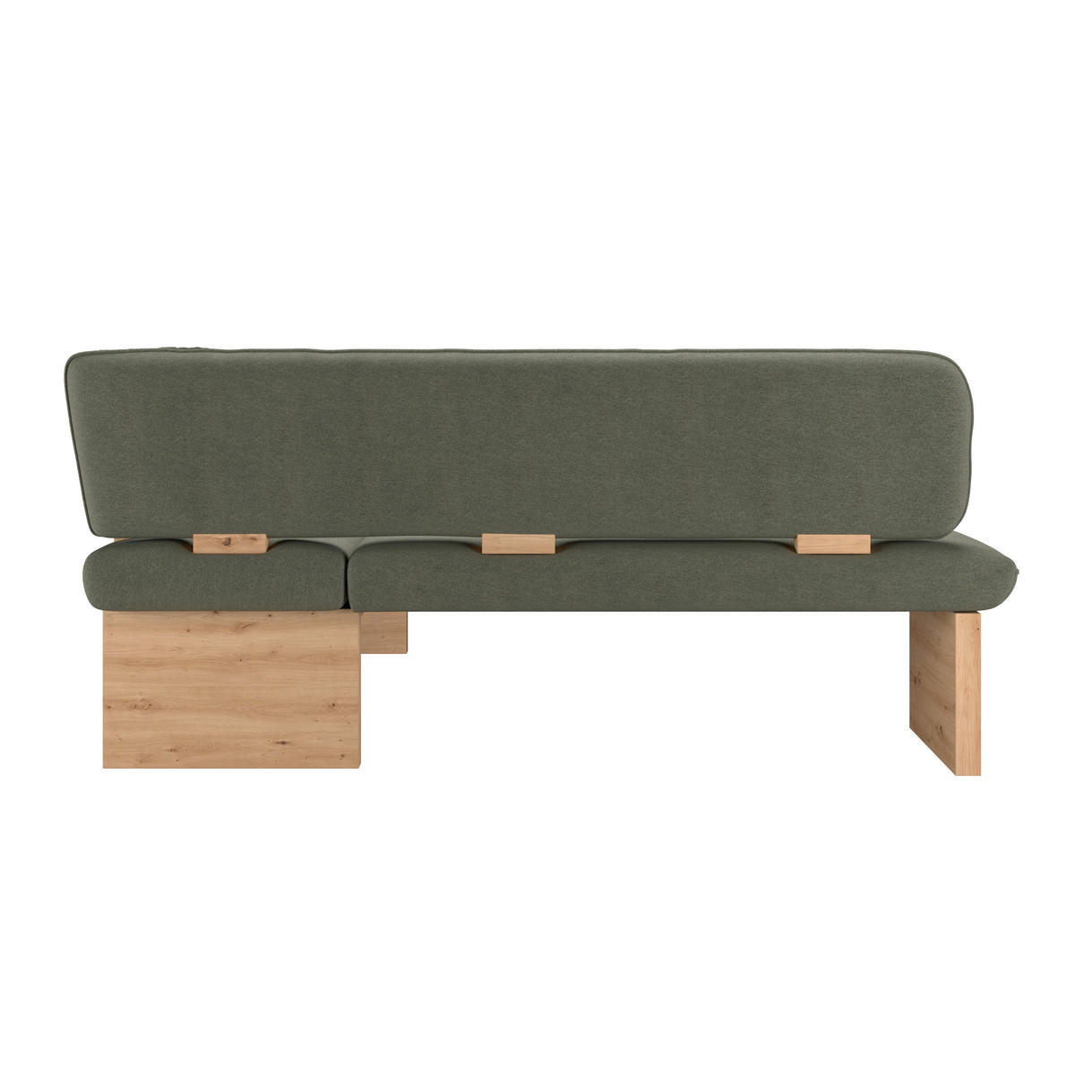ECKBANK 212/170 cm Webstoff Grün Eiche Sperrholz   - Eichefarben/Grün, KONVENTIONELL, Holz/Textil (212/170cm) - Livetastic