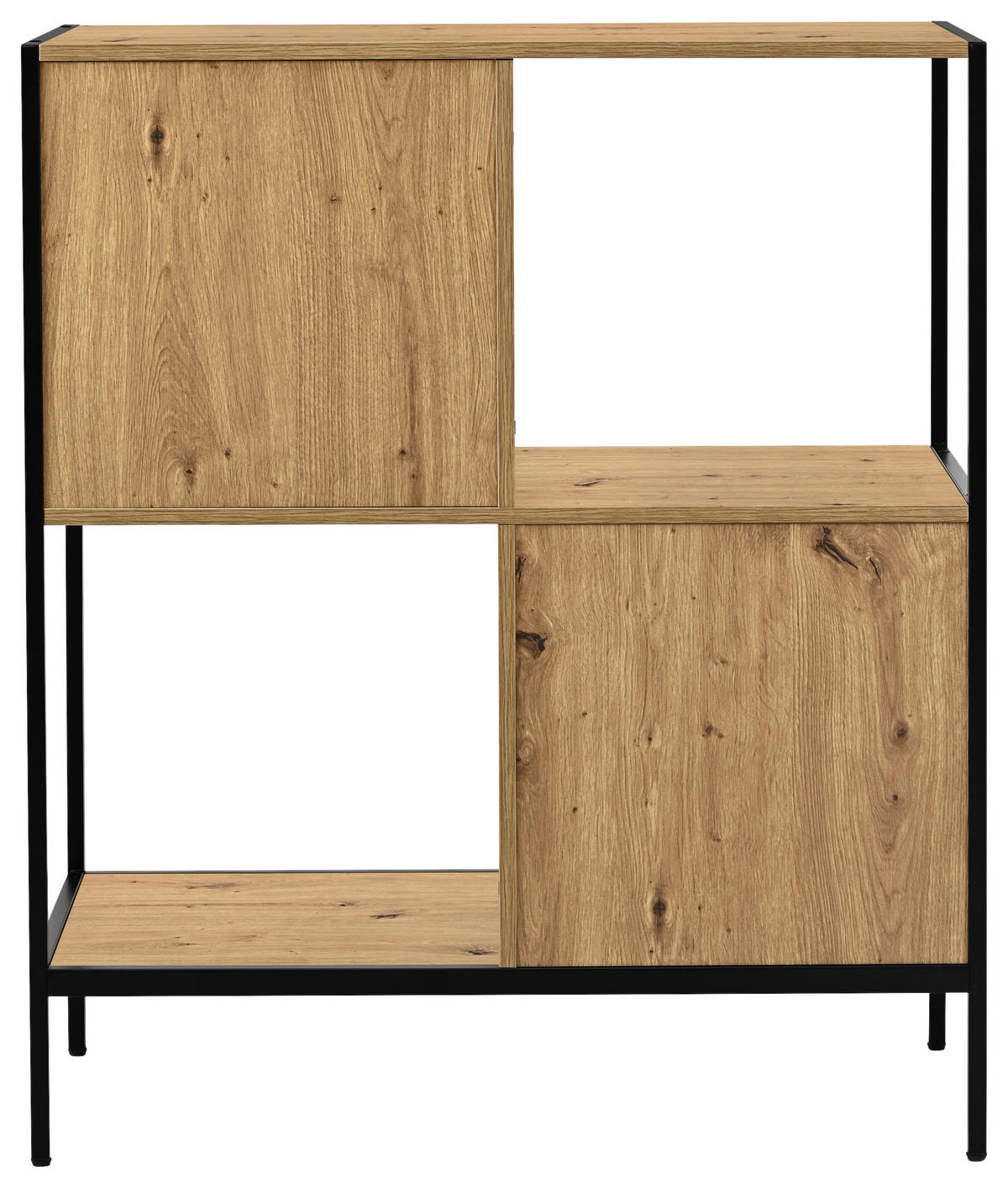 REGÁL NA DOKUMENTY, černá, dub artisan, 84/100/40 cm - černá/dub artisan, Design, kov/kompozitní dřevo (84/100/40cm) - Carryhome