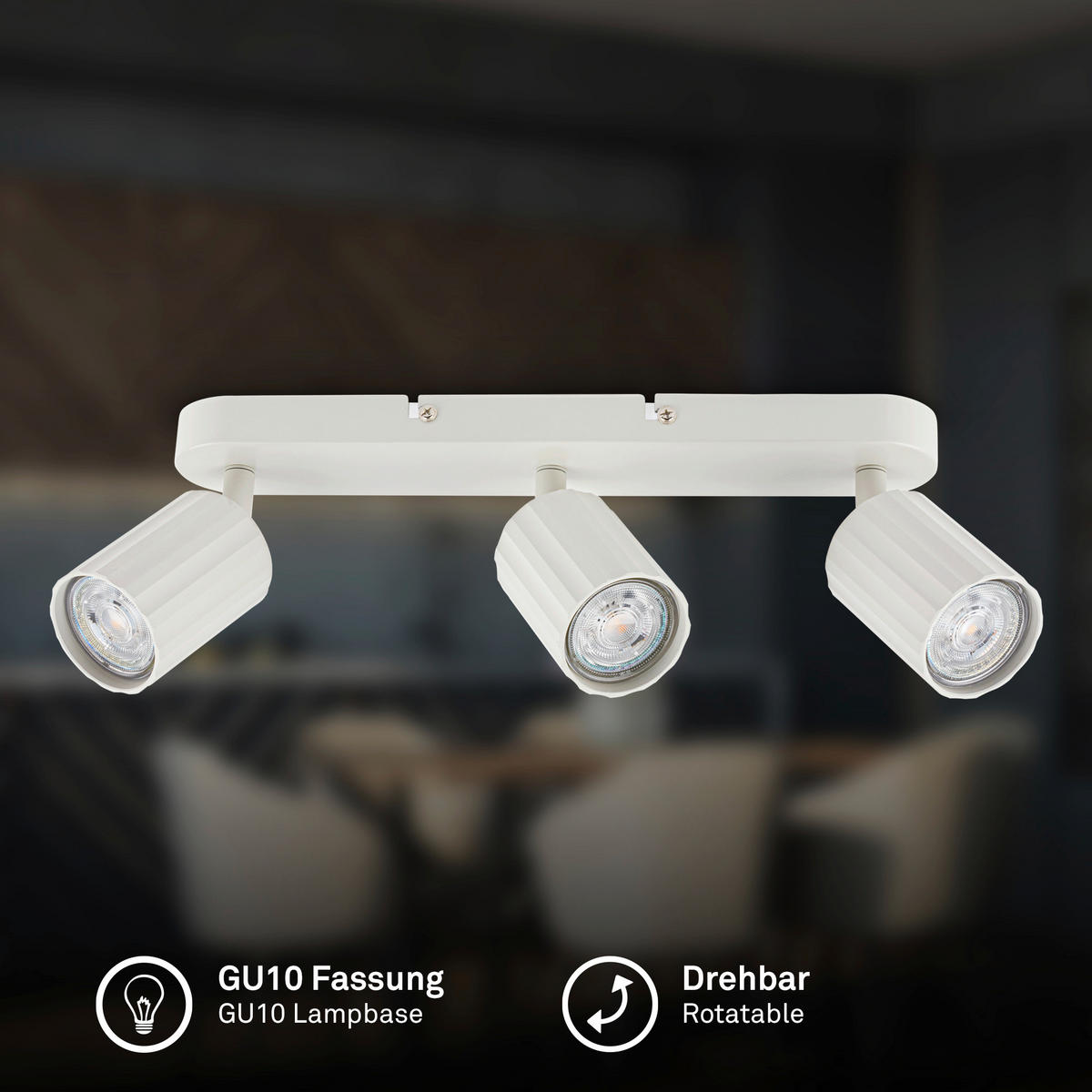 STRAHLER 32,5/8,5/8,5 cm   - Weiß, Design, Kunststoff/Metall (32,5/8,5/8,5cm) - Briloner