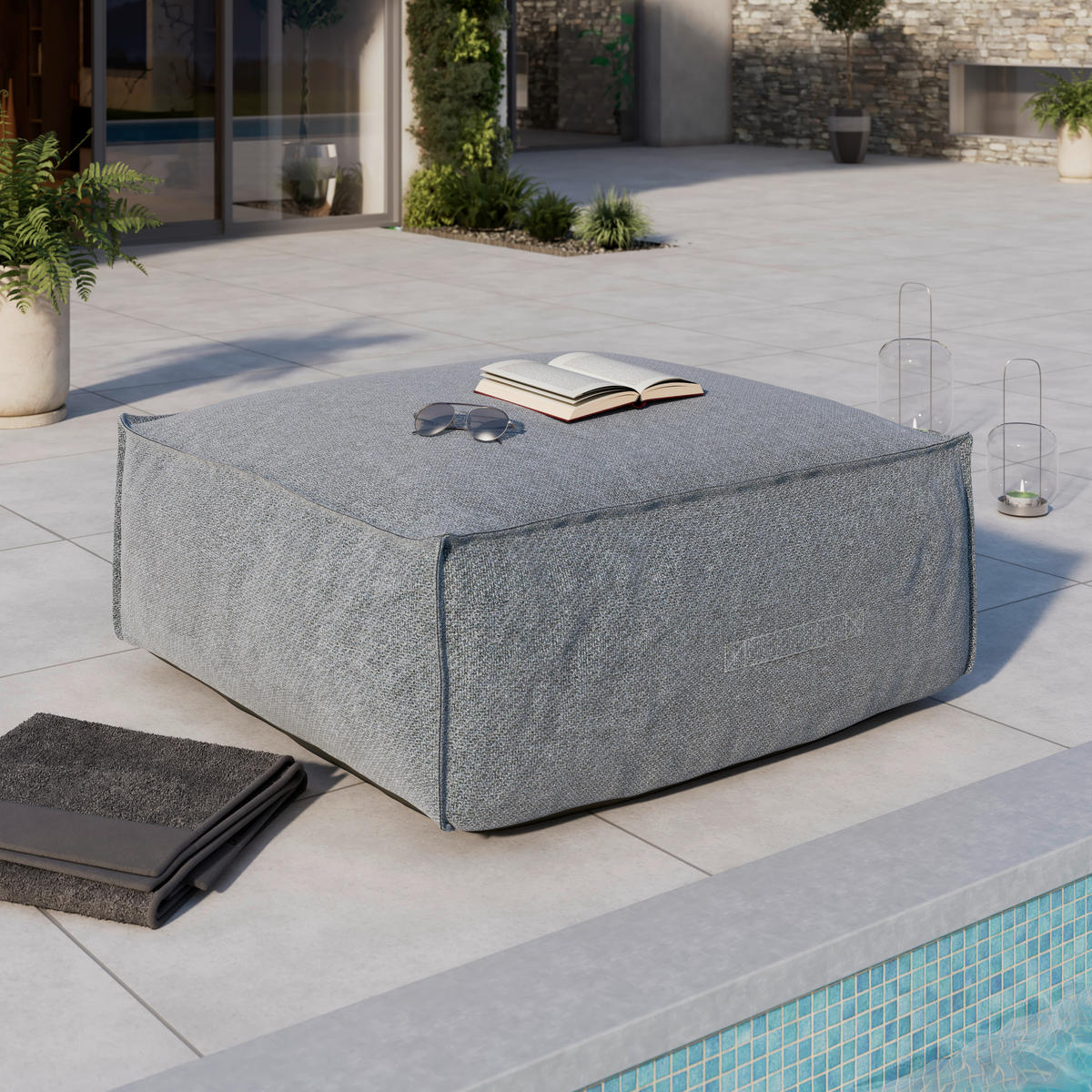 LOUNGESOFA  - Grau, MODERN, Textil (95/35/95cm) - Ambia Garden