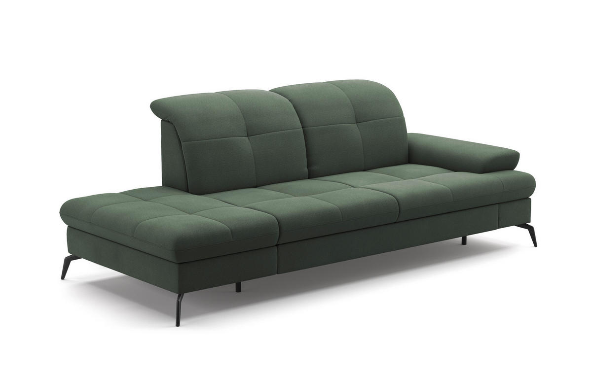 RÉCAMIERE Grün Flachgewebe  - Schwarz/Grün, KONVENTIONELL, Textil/Metall (231/90/122cm) - Sit & More