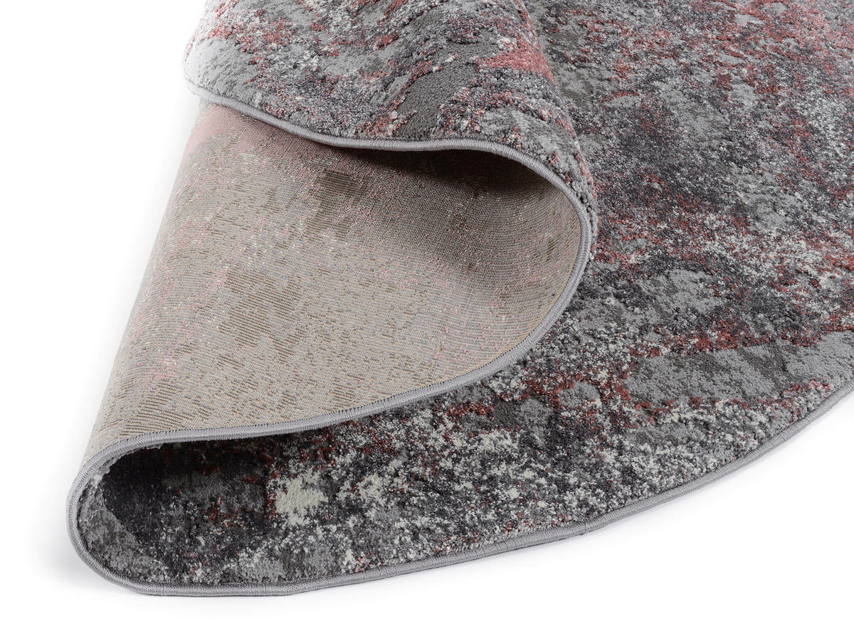 VINTAGE-TEPPICH 200 cm Timeline Quantum Grau, Hellrot  - Hellrot/Grau, Design, Textil (200cm) - Novel