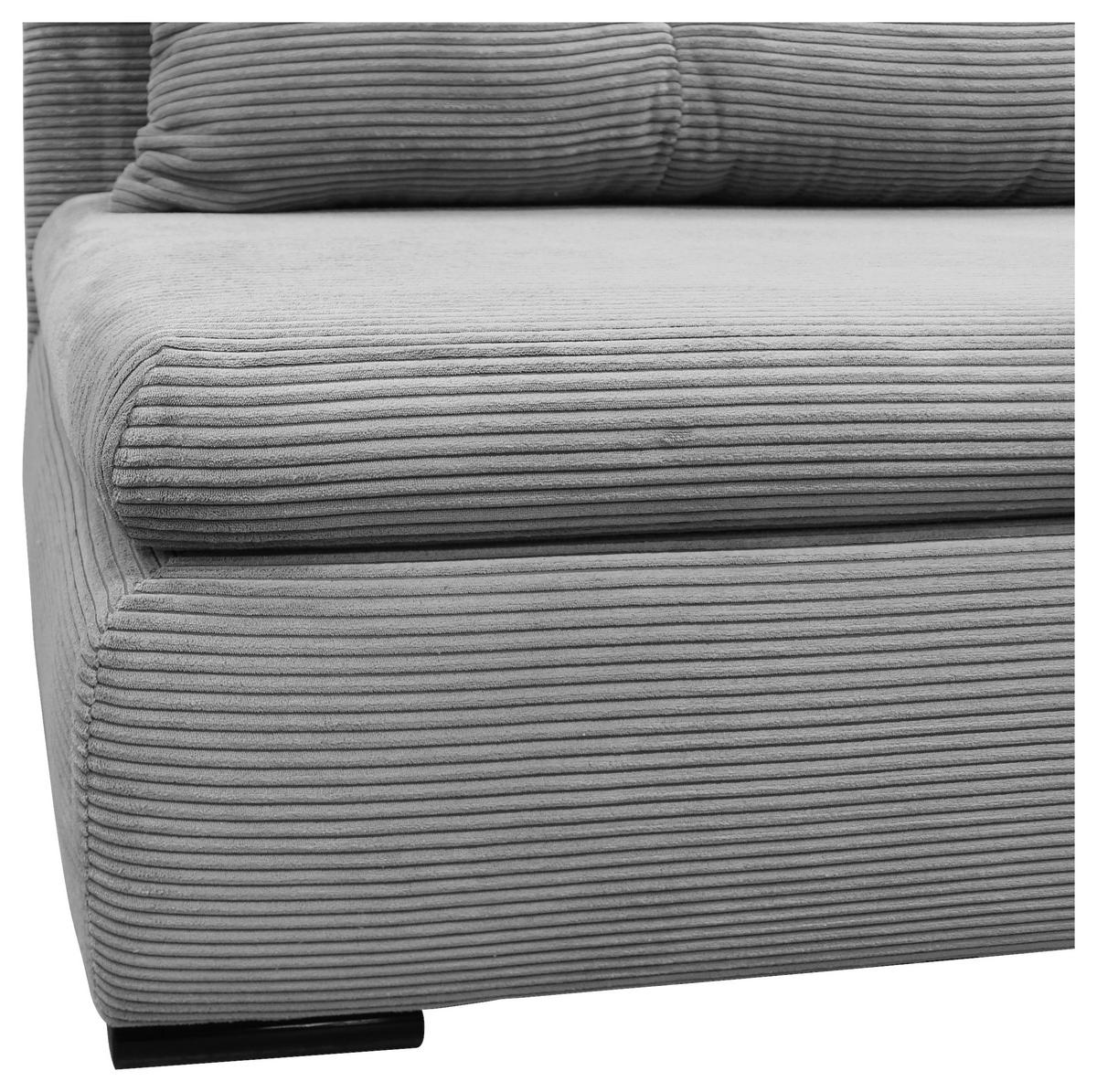 SCHLAFSOFA  mit Liegefunktion Cord Hellgrau  - Hellgrau/Schwarz, Design, Kunststoff/Textil (154/93/85cm) - MID.YOU
