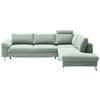 ECKSOFA in Velours Mintgrün  - Chromfarben/Mintgrün, Design, Textil/Metall (281/200cm) - Pure Home Lifestyle