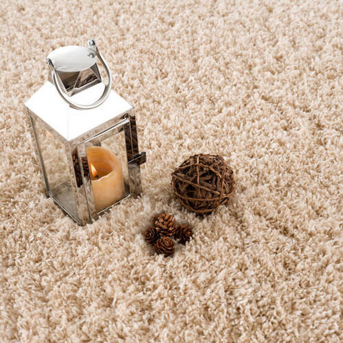 HOCHFLORTEPPICH 120/120 cm Porto Beige  - Beige, KONVENTIONELL, Textil (120/120cm) - Novel