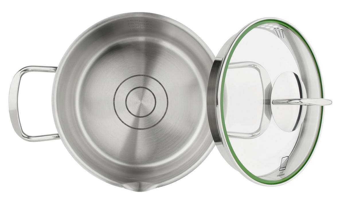 OALĂ 2,5 l  - culoare inox, Design, sticlă/metal (20cm) - Chefkoch+Fackelmann