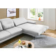 ECKSOFA in Echtleder Weiß  - Schwarz/Weiß, Design, Leder/Metall (332/193cm) - Dieter Knoll