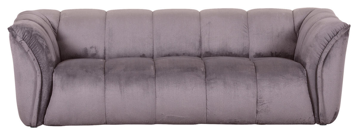 BIGSOFA  in Plüsch Grau  - Schwarz/Grau, KONVENTIONELL, Kunststoff/Textil (220/67/106cm) - MID.YOU