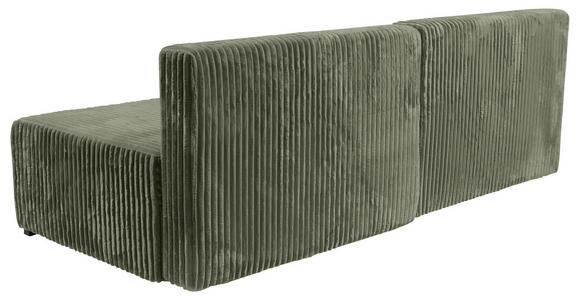 ECKSOFA in Cord Olivgrün  - Schwarz/Olivgrün, MODERN, Holz/Textil (145/210cm) - Carryhome