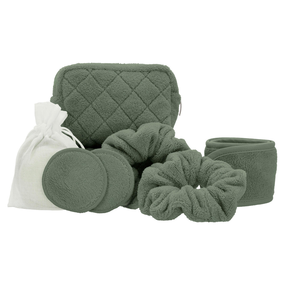 KOZMETIČKA TORBICA  zelena   - zelena, Osnovno, tekstil - Vossen