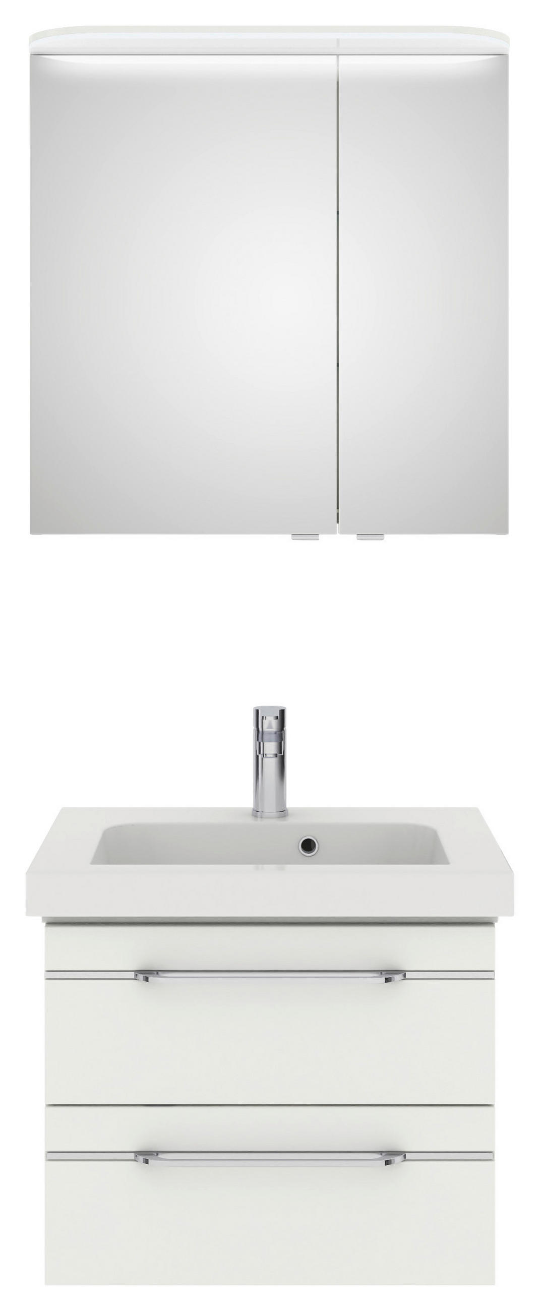BADEZIMMER 3-teilig  in 70 cm  - Chromfarben/Weiß Hochglanz, KONVENTIONELL, Glas/Holzwerkstoff (70cm) - Pelipal