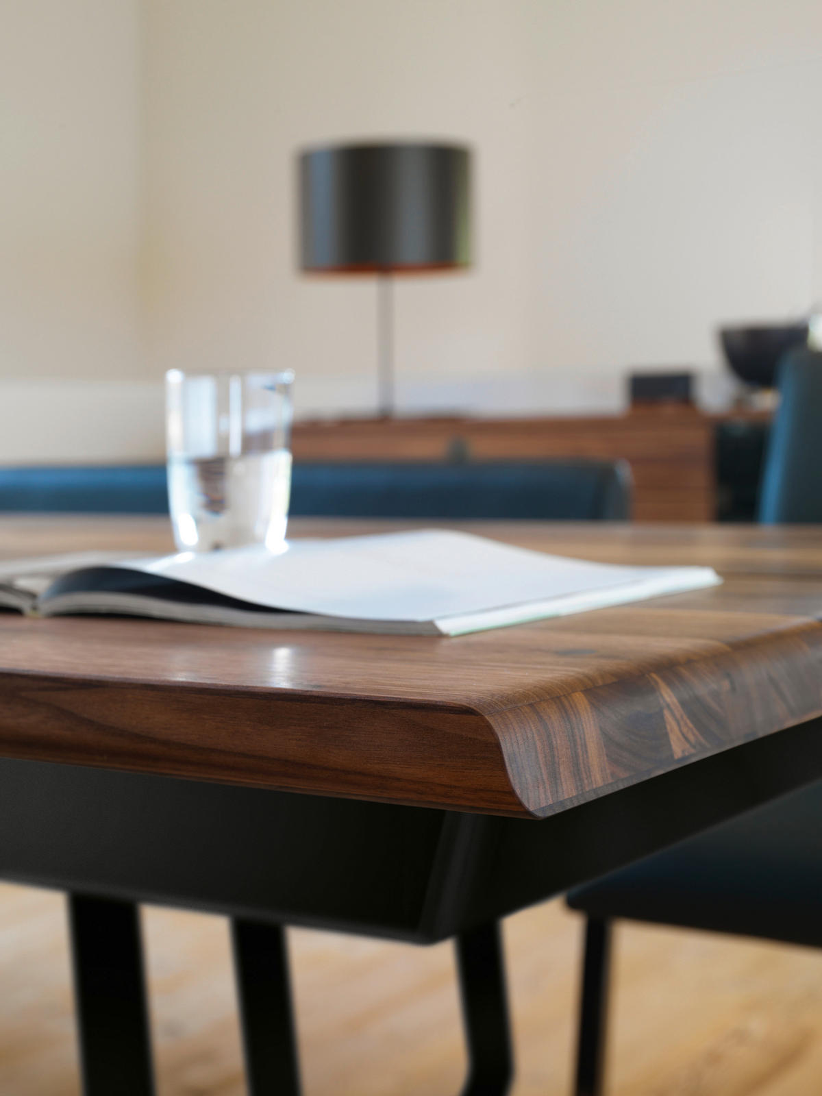 ESSTISCH in Holz, Metall 225-345/100/75 cm  - Nussbaumfarben/Schwarz, Design, Holz/Metall (225-345/100/75cm) - TEAM 7