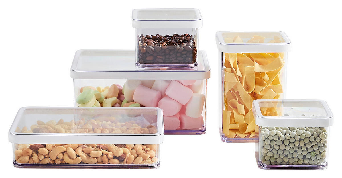 VORRATSDOSENSET 5-teilig  - Transparent, Basics, Kunststoff - Rotho