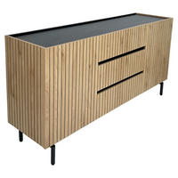 SIDEBOARD LINO 150/75/40 cm 3 Schublade(n)  - Eichefarben/Schwarz, Design, Holzwerkstoff/Metall (150/75/40cm) - Xora