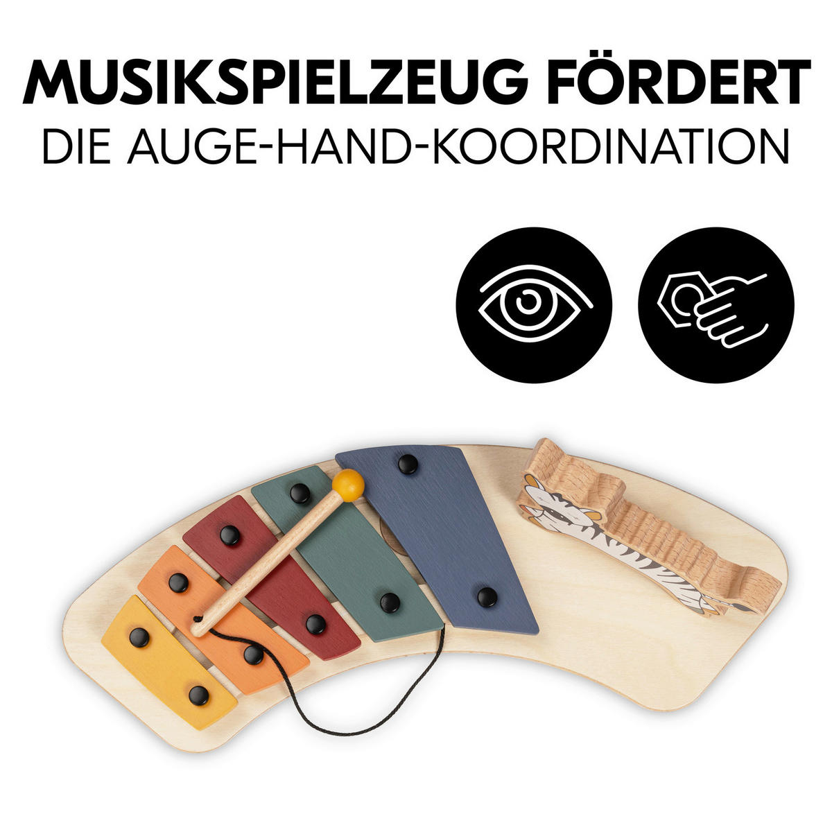 ESS- UND SPIELBRETT Alpha Play Music Set  - Multicolor/Naturfarben, Basics, Holz/Kunststoff (58/43/12,5cm) - Hauck