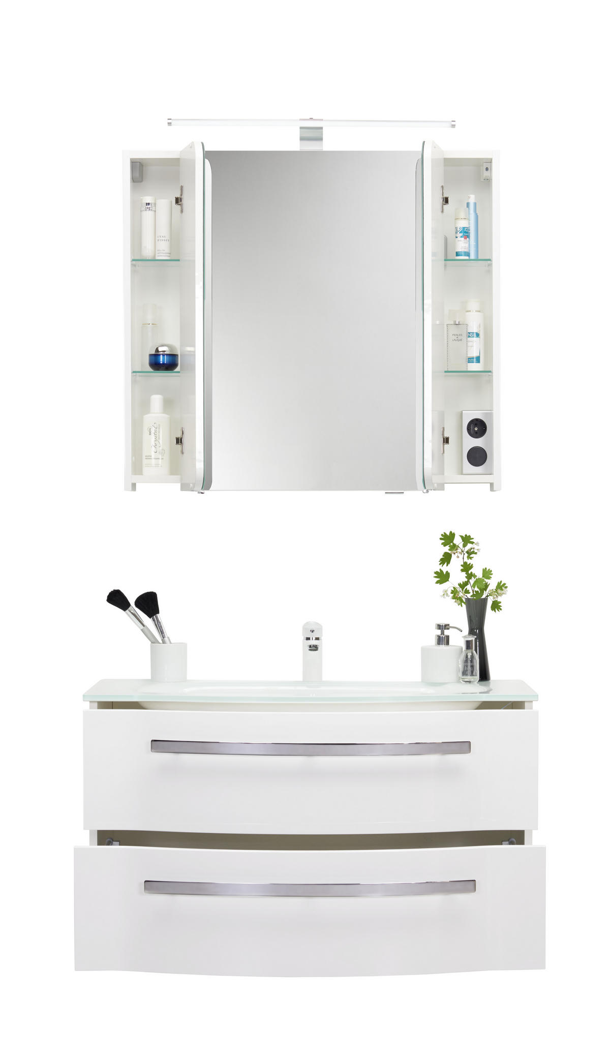 BADRUM 92 cm  - vit, Design, trämaterial/glas (92cm) - Sadena