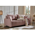 SCHLAFSOFA  mit Rücken echt Webstoff Rosa  - Eichefarben/Rosa, Design, Holz/Textil (227/98/113cm) - Carryhome