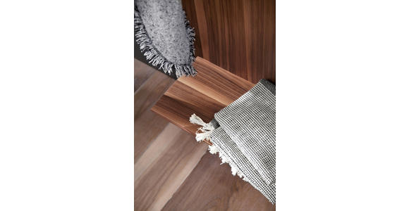 GARDEROBE 4-teilig  in 373/201/35 cm  - Anthrazit/Nussbaumfarben, Design, Glas/Holz (373/201/35cm) - Moderano