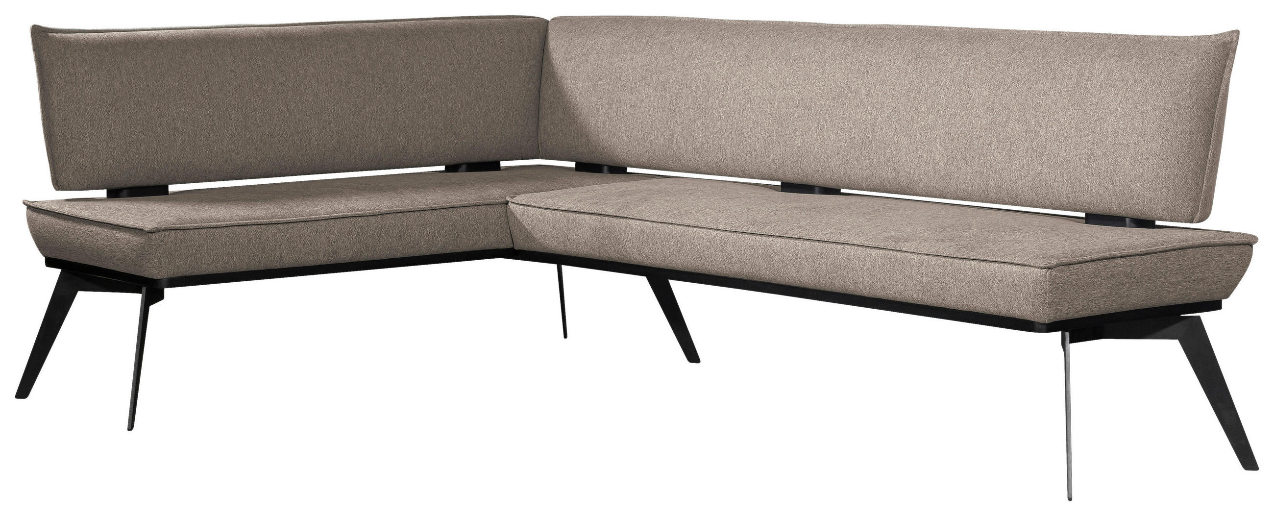 ECKBANK 165/235 cm Webstoff Schwarz, Taupe Buche massiv   - Taupe/Schwarz, Basics, Holz/Textil (165/235cm) - Carryhome