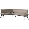 ECKBANK 165/235 cm Webstoff Schwarz, Taupe Buche massiv   - Taupe/Schwarz, Basics, Holz/Textil (165/235cm) - Carryhome