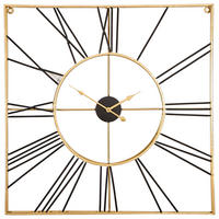 STENSKA URA  črna, zlate barve  - zlate barve/črna, Basics, kovina (71/71cm) - Ambia Home