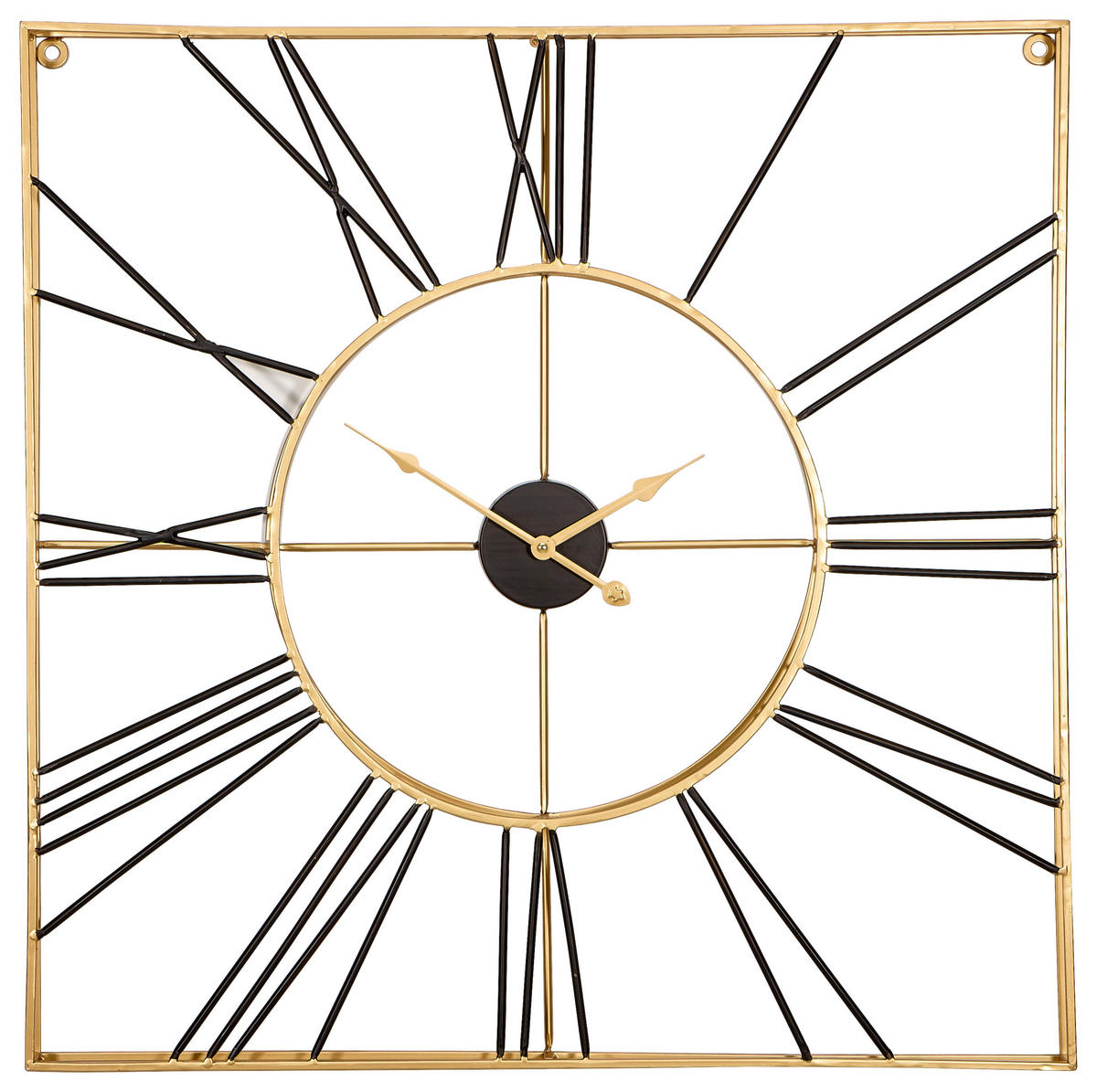 STENSKA URA  črna, zlate barve  - zlate barve/črna, Basics, kovina (71/71cm) - Ambia Home