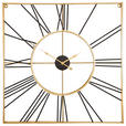 WANDUHR Schwarz, Goldfarben  - Goldfarben/Schwarz, Basics, Metall (71/71cm) - Ambia Home