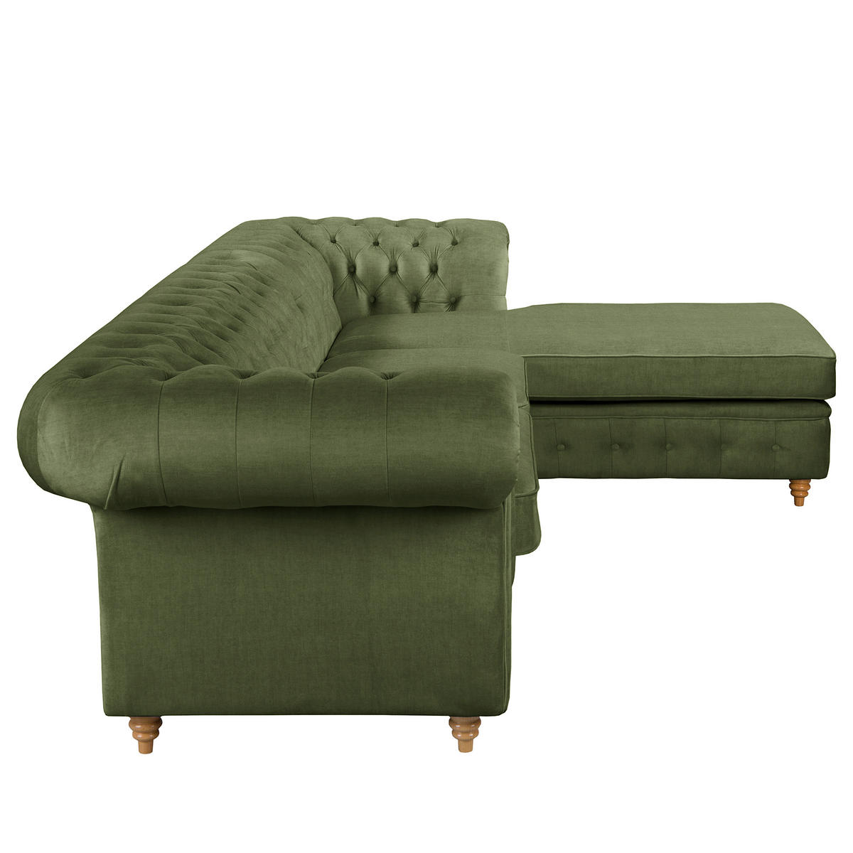 ECKSOFA Laura in Mikrofaser Dunkelgrün  284/182 cm  - Dunkelgrün/Creme, Design, Holz/Textil (284/182cm) - P & B