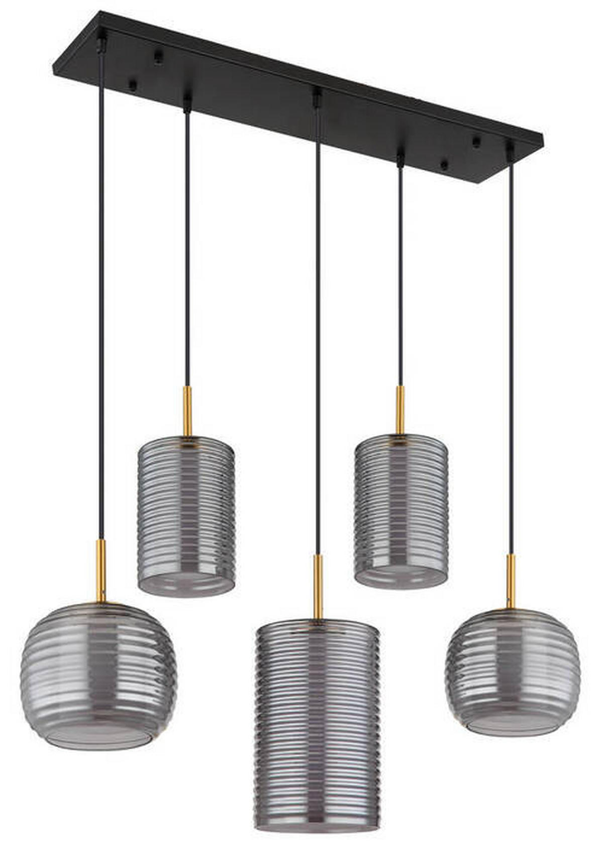 VISEČA LED-SVETILKA   //3000 K/230 V/ - črna/barve medenine, Design, kovina/steklo (93/31,5/150cm) - Globo