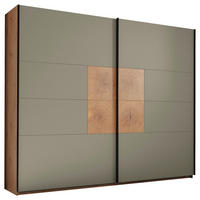 SCHWEBETÜRENSCHRANK  in Salbeigrün, Eiche Artisan  - Salbeigrün/Schwarz, KONVENTIONELL, Holzwerkstoff/Metall (270/225,5/63,7cm) - Xora