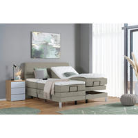 BOXSPRINGBETT 180/200 cm  in Greige  - Chromfarben/Greige, KONVENTIONELL, Kunststoff/Textil (180/200cm) - Voleo