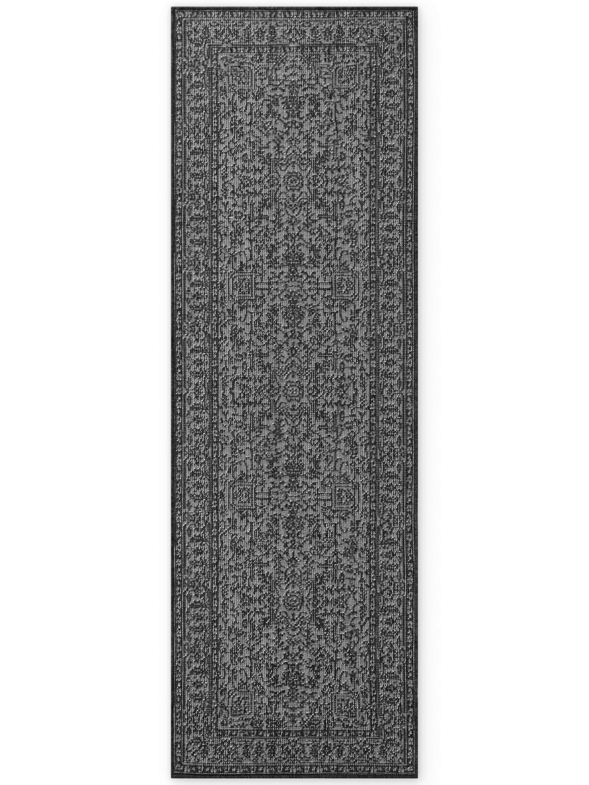 LÄUFER 80/250 cm Duet  - Schwarz/Weiß, Design, Kunststoff (80/250cm)