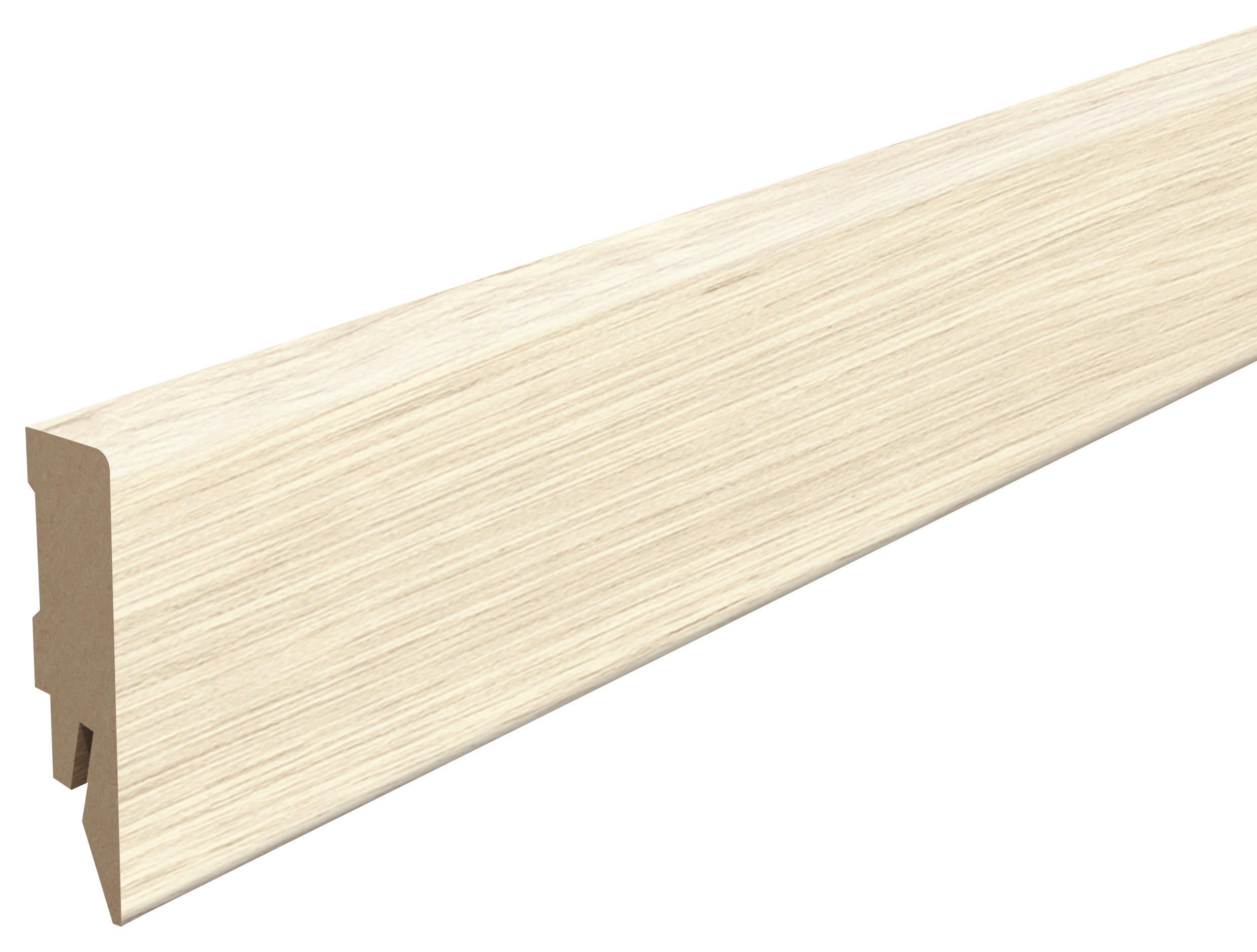 SOCKELLEISTE Eiche weiss Weiß  - Weiß, KONVENTIONELL, Holzwerkstoff (240/1.4/5.8cm) - Egger Holzwerkstoffe