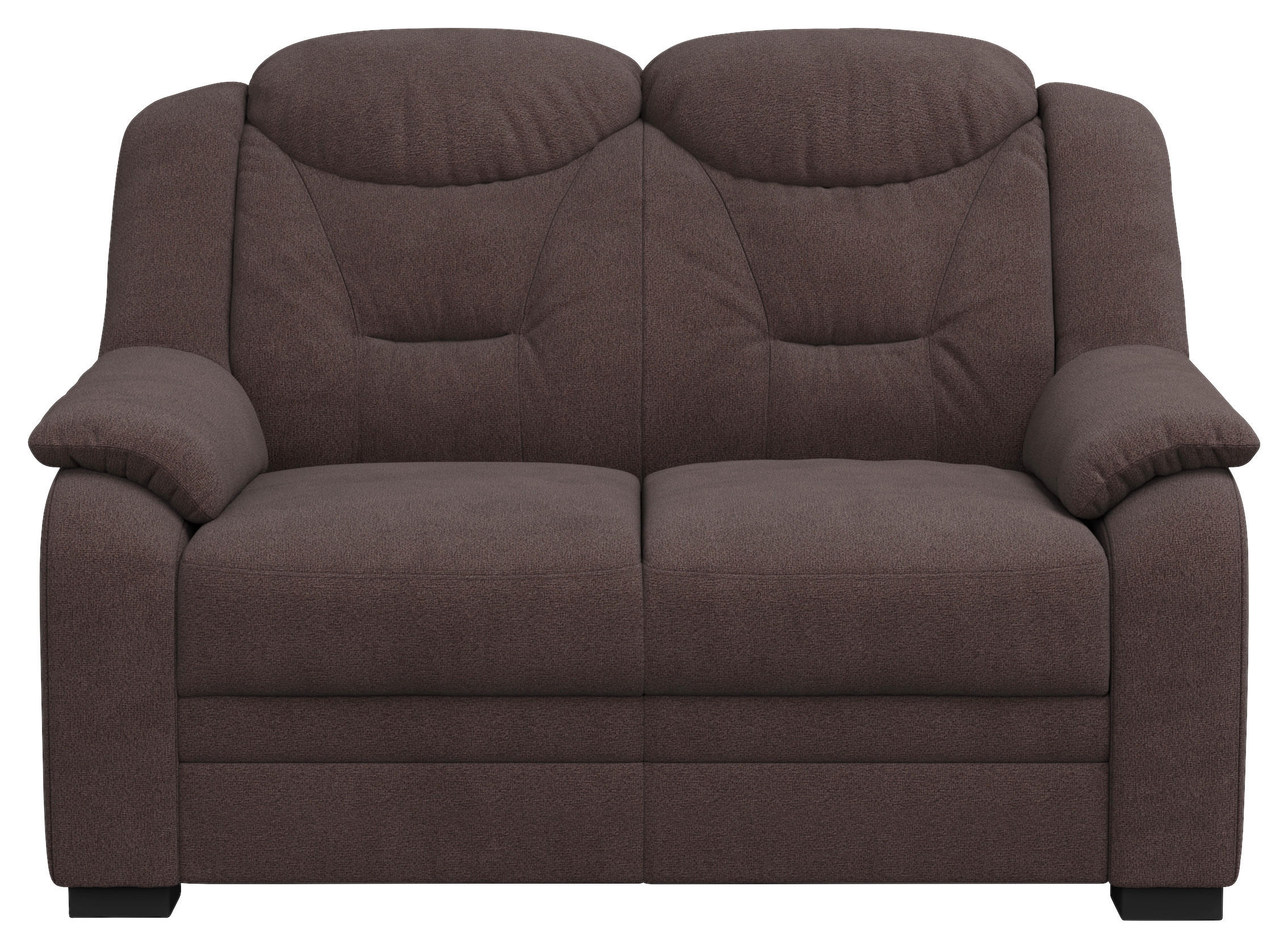2-SITZER-SOFA Chenille Braun  - Schwarz/Braun, Basics, Kunststoff/Textil (138/99/99cm) - MID.YOU