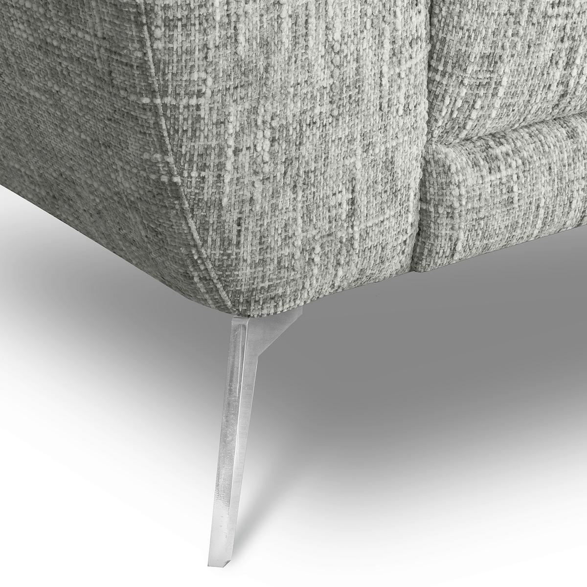 ECKSOFA  Webstoff Grau  - Chromfarben/Grau, Design, Textil/Metall (273/250cm) - Livetastic