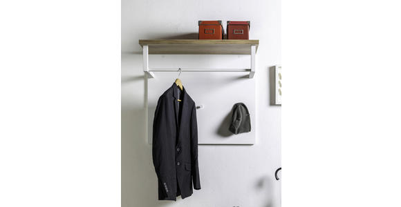 GARDEROBENPANEEL  in 82/71/35 cm  - Eichefarben/Weiß Hochglanz, MODERN, Holzwerkstoff (82/71/35cm) - Carryhome