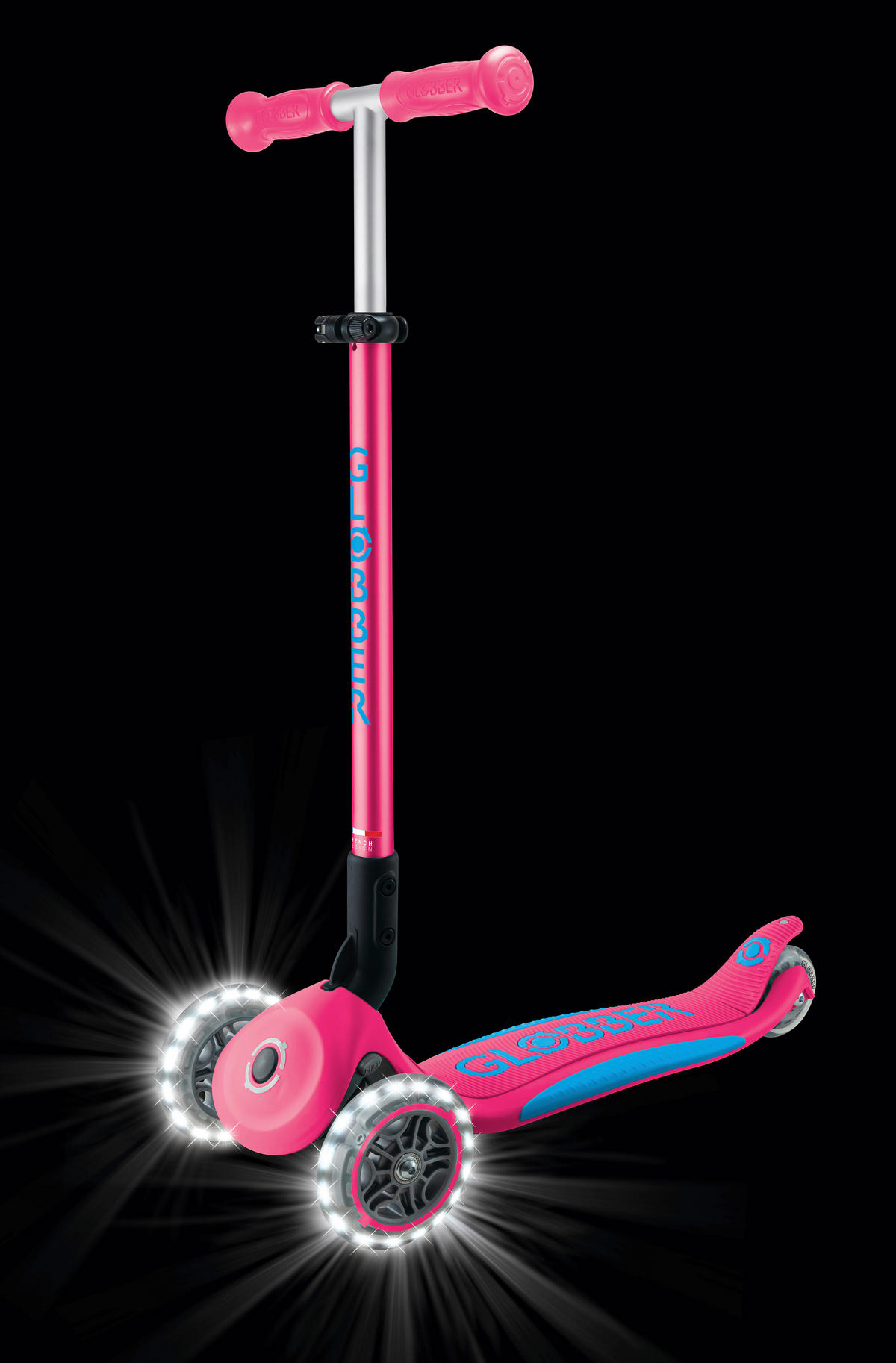 KINDERSCOOTER ELITE LIGHTS  - Fuchsia, Basics, Kunststoff (57.5/28/82.5cm) - GLOBBER