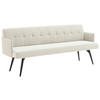 SITZBANK in Textil Weiss  - Weiss/Schwarz, Design, Textil/Metall (206/85/69cm) - Johann Jakob