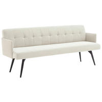 SITZBANK in Textil Weiss  - Weiss/Schwarz, Design, Textil/Metall (206/85/69cm) - Johann Jakob