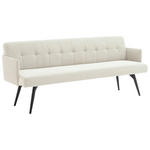 SITZBANK 206/85/69 cm Cord Weiß Metall  - Schwarz/Weiß, Design, Textil/Metall (206/85/69cm) - Johann Jakob