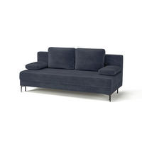 SCHLAFSOFA LEIPZIG in Velours Dunkelblau  - Schwarz/Dunkelblau, Design, Textil/Metall (200/78,5/88cm) - MID.YOU