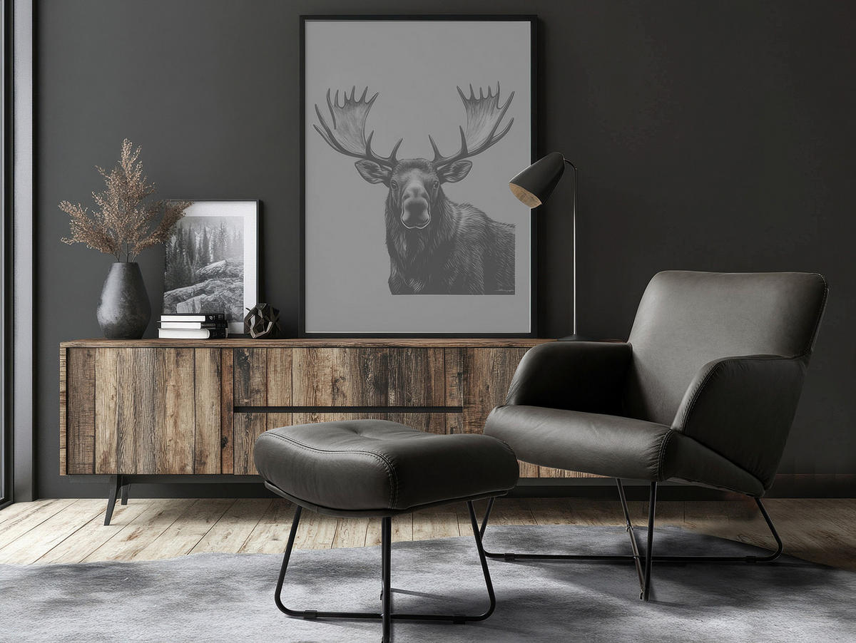 SESSEL in Echtleder Anthrazit  - Anthrazit/Schwarz, Design, Leder/Metall (67/87/74cm) - Livetastic