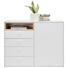 KOMMODE Eichefarben, Weiß - Eichefarben/Silberfarben, Design, Holzwerkstoff/Kunststoff (121/92,8/43cm) - Hom`in