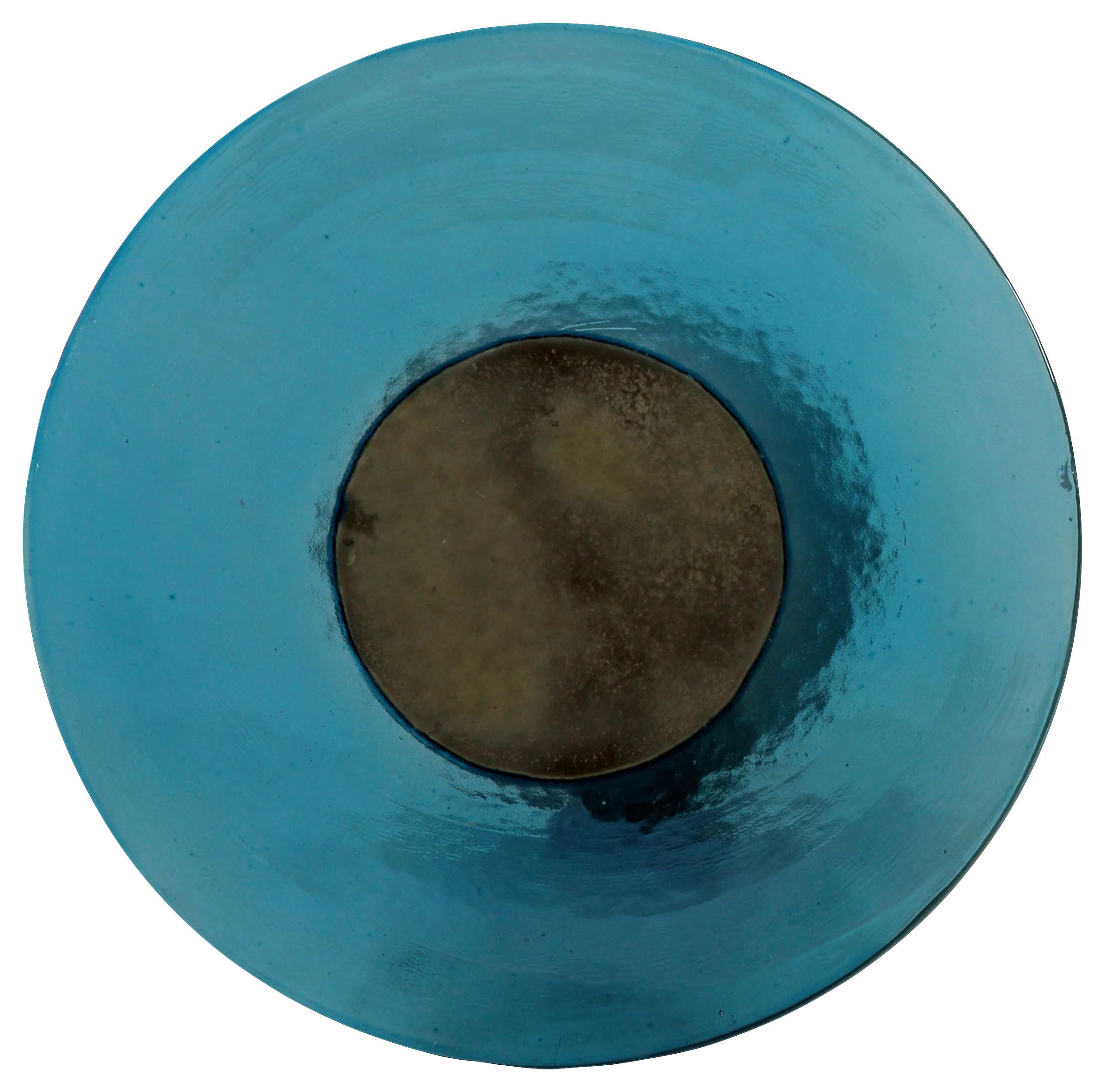 BEISTELLTISCH 35/35/45 cm Blau, Schwarz rund  - Blau/Schwarz, Design, Glas/Metall (35/35/45cm) - Carryhome